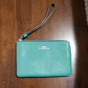 Coach Green Wristlet